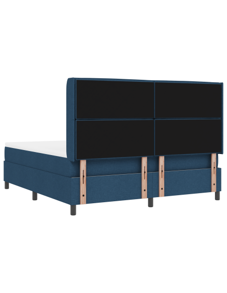 Letto a Sorgente LED con materasso Blu 180 x 200 cm Tessuto
