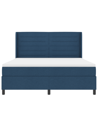 Letto a Sorgente LED con materasso Blu 180 x 200 cm Tessuto