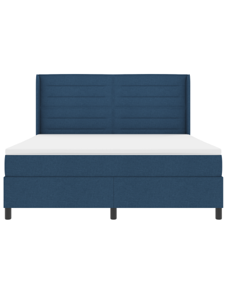 Letto a Sorgente LED con materasso Blu 180 x 200 cm Tessuto