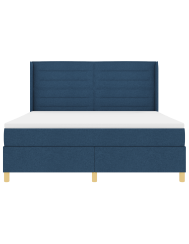Letto a molle con materasso Blu 140 x 200 cm Tessuto