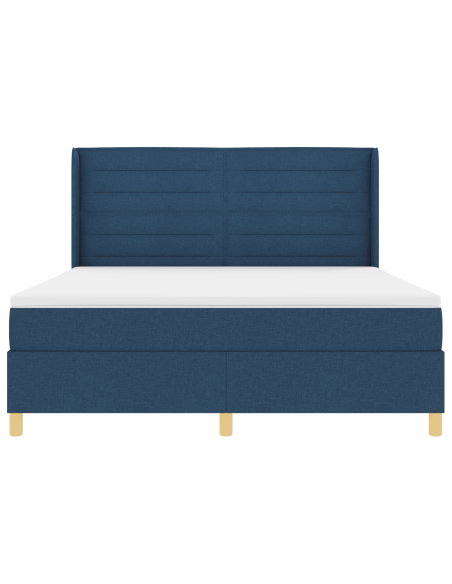 Letto a molle con materasso Blu 140 x 200 cm Tessuto