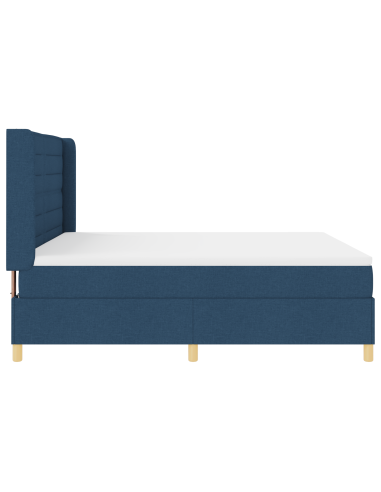 Letto a molle con materasso Blu 140 x 200 cm Tessuto