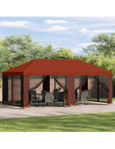 Gazebo da giardino 6 x 3 m Terracotta Poliestere e Acciaio 190