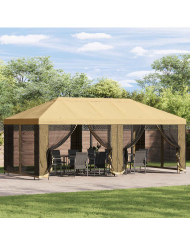 Gazebo da giardino 6 x 3 m Crema Poliestere e Acciaio 190