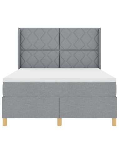 Letto a molle con materasso Grigio chiaro 160 x 200 cm Tessuto