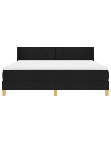 Letto a molle con materasso Nero 200 x 180 cm Poliestere