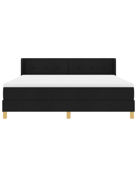 Letto a molle con materasso Nero 200 x 180 cm Poliestere