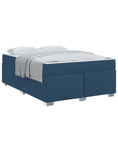 Struttura del letto con materasso Blu 160 x 200 cm Tessuto