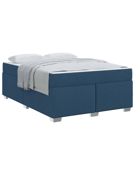 Struttura del letto con materasso Blu 160 x 200 cm Tessuto