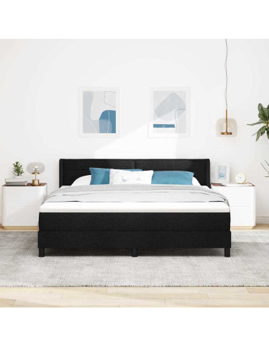 Letto a molle con materasso Nero 200 x 180 cm Poliestere