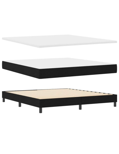 Letto a molle con materasso Nero 200 x 180 cm Poliestere