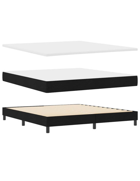 Letto a molle con materasso Nero 200 x 180 cm Poliestere