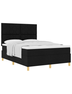 Letto a molle con testiera Nero 160 x 200 cm Tessuto 2