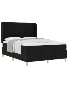 Letto con molle e materasso Grigio Scuro 90x190 cm Tessuto Nero 2