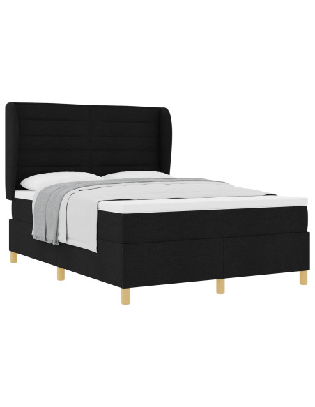 Letto con molle e materasso Grigio Scuro 90x190 cm Tessuto Nero