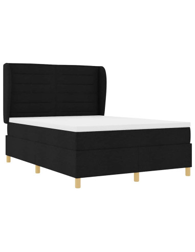 Letto con molle e materasso Grigio Scuro 90x190 cm Tessuto Nero