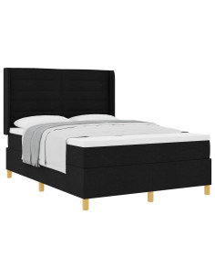 Letto a molle con materasso Nero 160 x 200 cm Tessuto 2