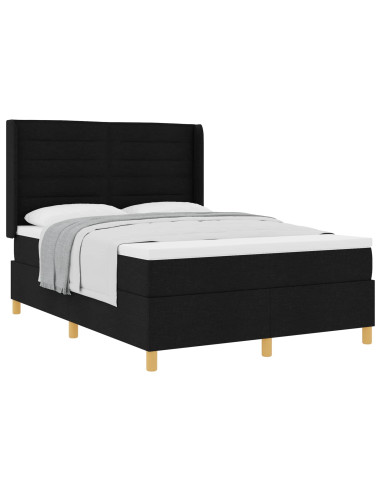 Letto a molle con materasso Nero 160 x 200 cm Tessuto