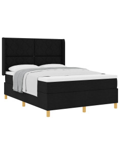 Letto a molle con testiera Nero 160 x 200 cm Tessuto 2