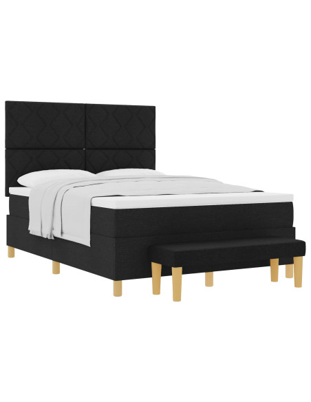 Letto a molle con cuscino Nero 200 x 160 cm Tessuto