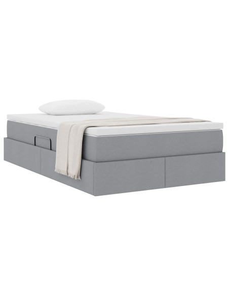 Letto con contenitore e materasso Grigio chiaro 120 x 190 cm