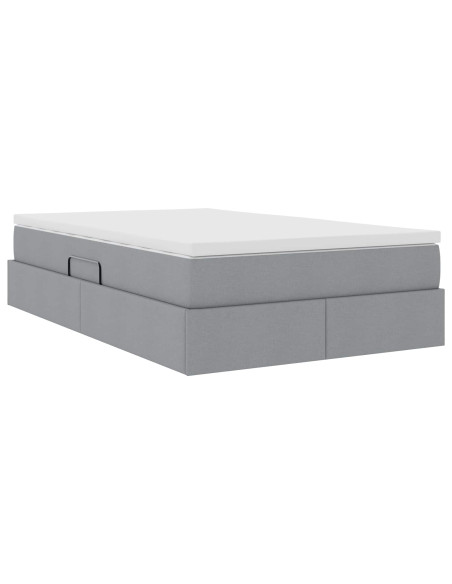 Letto con contenitore e materasso Grigio chiaro 120 x 190 cm