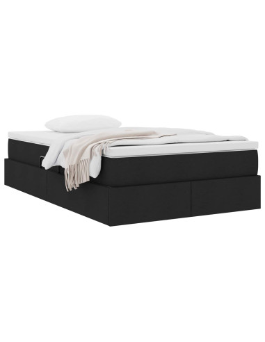 Letto con contenitore e materasso Nero 120 x 190 cm Poliestere
