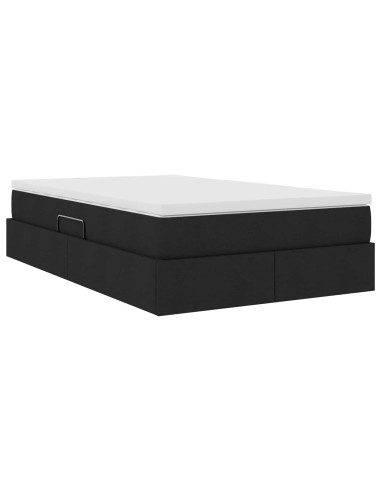 Letto con contenitore e materasso Nero 120 x 190 cm Poliestere