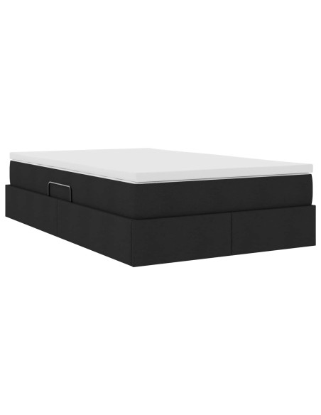 Letto con contenitore e materasso Nero 120 x 190 cm Poliestere