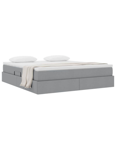 Letto con contenitore e materasso Grigio chiaro 160 x 200 cm