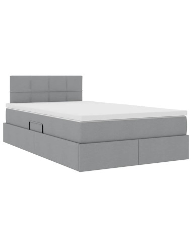 Letto con contenitore e materasso Grigio chiaro 120 x 190 cm