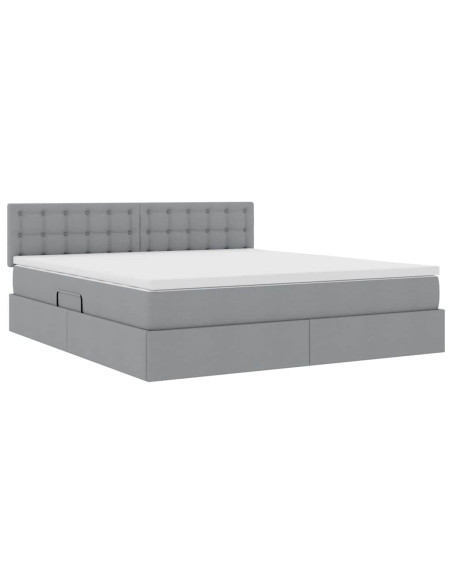 Letto con contenitore e materasso Grigio chiaro 160 x 200 cm