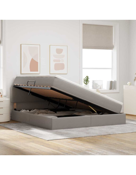 Letto con contenitore e LED con led Talpa 160 x 200 cm Tessuto