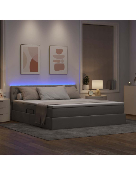 Letto con contenitore e LED con led Talpa 160 x 200 cm Tessuto