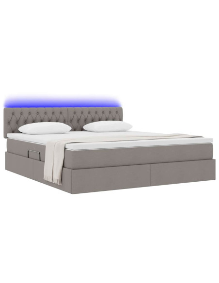 Letto con contenitore e LED con led Talpa 180 x 200 cm Tessuto
