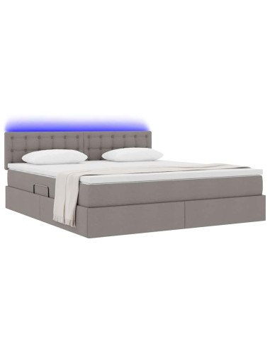 Letto con contenitore e LED con led Talpa 160 x 200 cm Tessuto