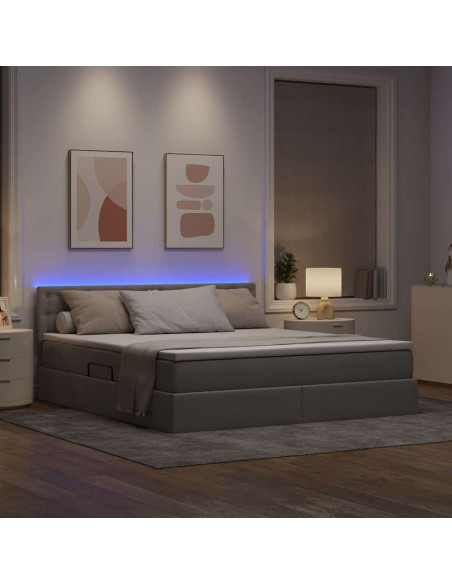Letto con contenitore e LED con led Talpa 180 x 200 cm Tessuto
