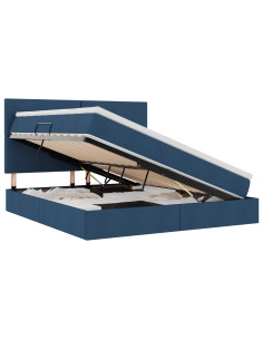Letto con contenitore e materasso Blu 160 x 200 cm Poliestere 2