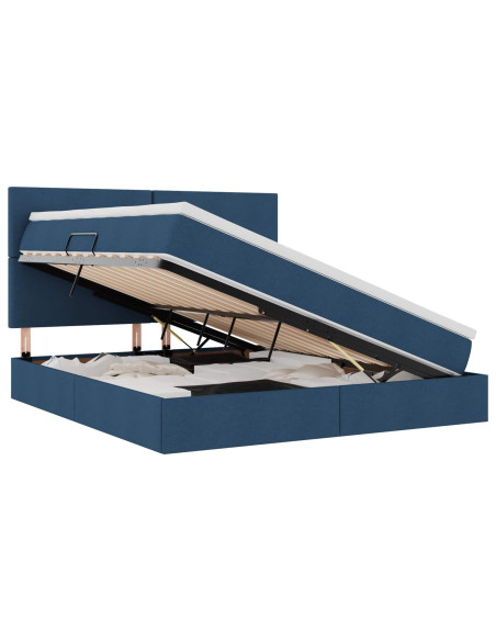 Letto con contenitore e materasso Blu 180 x 200 cm Poliestere