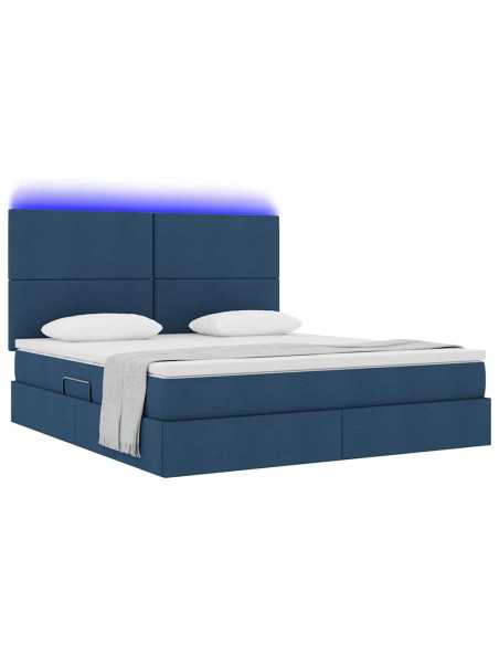 Letto con contenitore e LED con led Blu 180 x 200 cm Poliestere