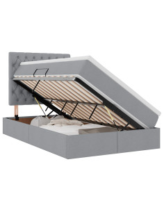 Letto con contenitore e LED con led Grigio chiaro 120 x 190 cm 2