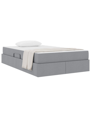 Letto con contenitore e materasso Grigio chiaro 120 x 190 cm