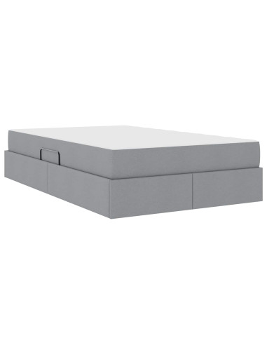 Letto con contenitore e materasso Grigio chiaro 120 x 190 cm