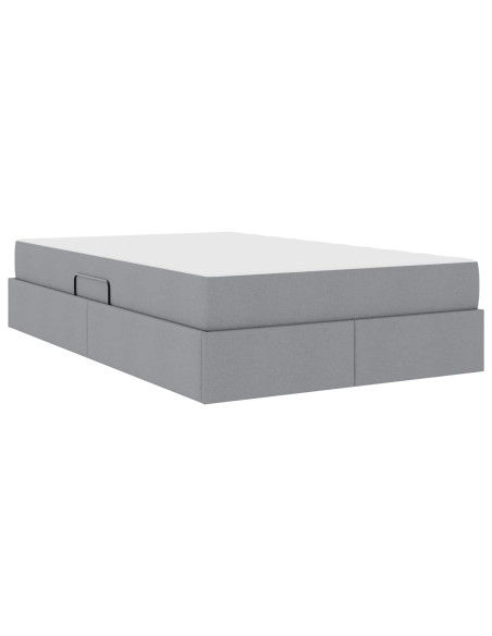 Letto con contenitore e materasso Grigio chiaro 120 x 190 cm