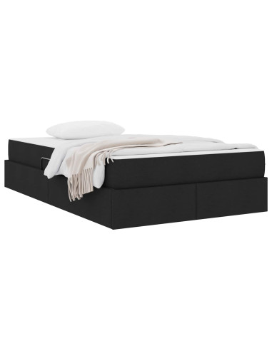 Letto con contenitore e materasso Nero 120 x 190 cm Poliestere