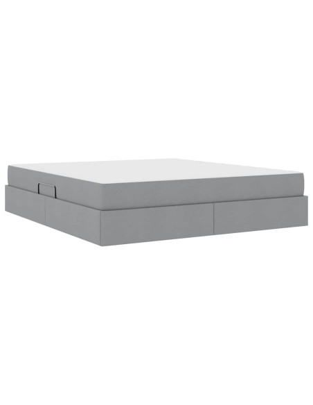 Letto con contenitore e materasso Grigio chiaro 160 x 200 cm