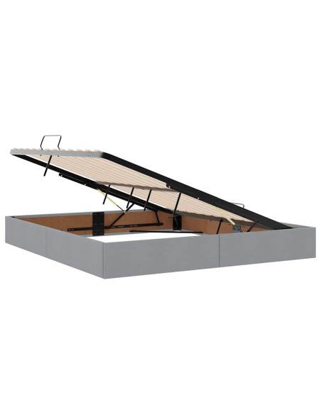 Letto con contenitore e materasso Grigio chiaro 160 x 200 cm