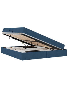 Letto con contenitore e materasso Blu 180 x 200 cm Poliestere 2