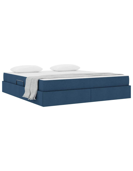 Letto con contenitore e materasso Blu 180 x 200 cm Poliestere