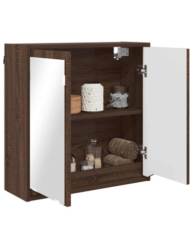 Mobiletto per specchio da bagno Rovere Marrone 60 x 20 x 60 cm